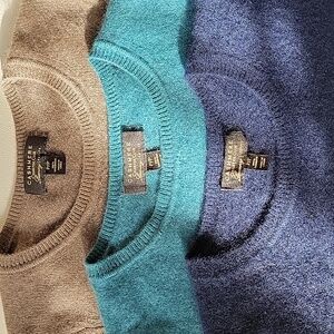 100% Cashmere Three Sweater Bundle